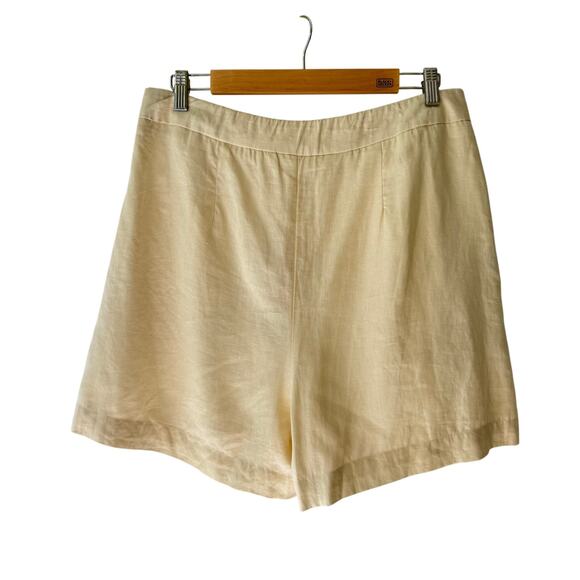 Joelik Womens M Lined Linen Blend Soft Shorts Off White Old Money Neutral Casual - Picture 5 of 12